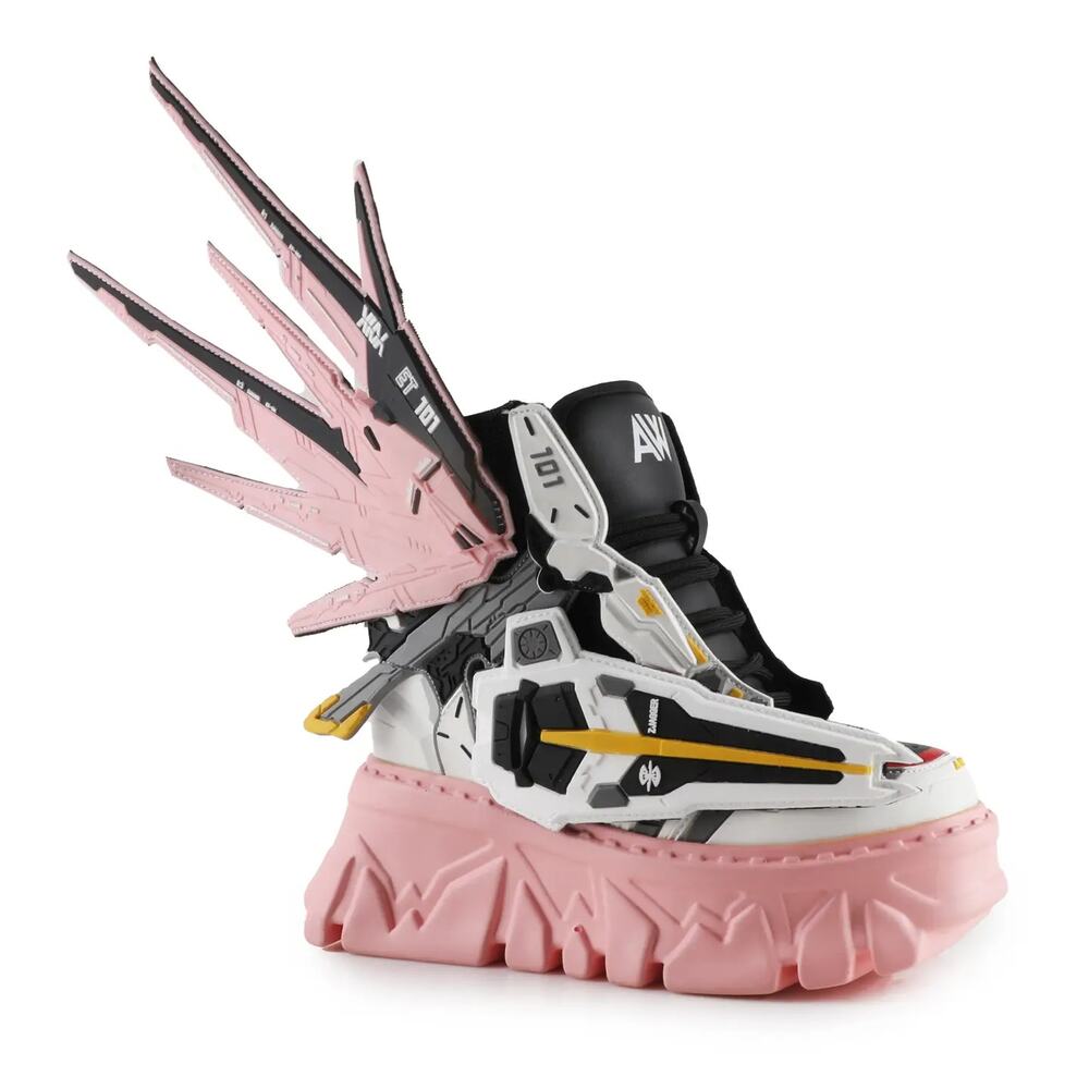 Anthony Wang Pastel Pink Kawaii Women's Y2K Gundam Cosplay Platform Sneakers 10